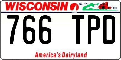 WI license plate 766TPD