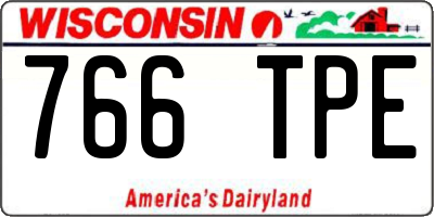 WI license plate 766TPE