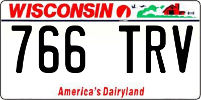 WI license plate 766TRV
