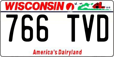 WI license plate 766TVD
