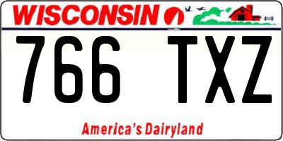 WI license plate 766TXZ