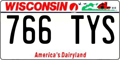 WI license plate 766TYS