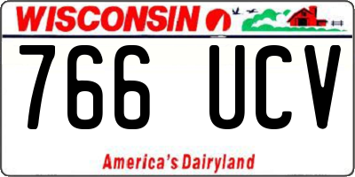 WI license plate 766UCV