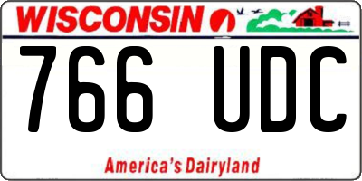 WI license plate 766UDC