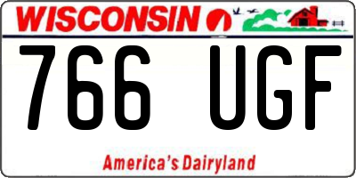 WI license plate 766UGF
