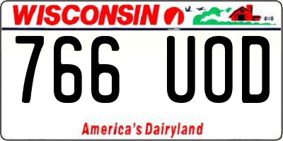 WI license plate 766UOD