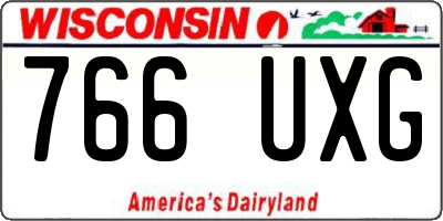 WI license plate 766UXG