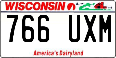 WI license plate 766UXM