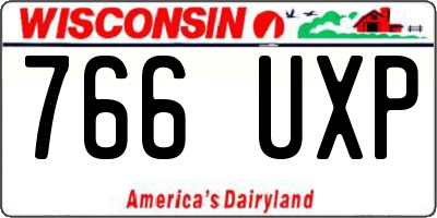 WI license plate 766UXP