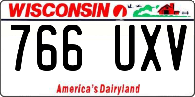 WI license plate 766UXV