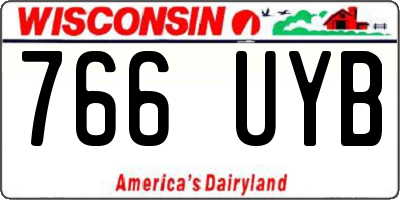 WI license plate 766UYB