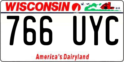 WI license plate 766UYC