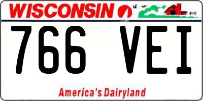 WI license plate 766VEI