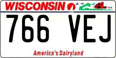 WI license plate 766VEJ