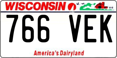 WI license plate 766VEK