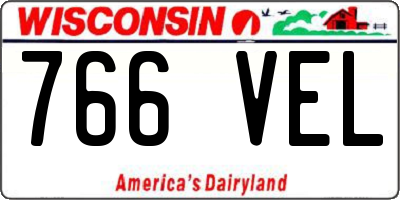 WI license plate 766VEL