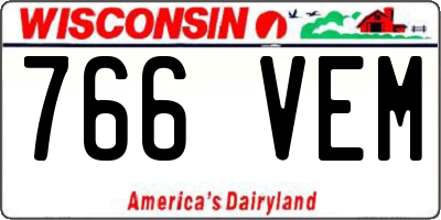 WI license plate 766VEM