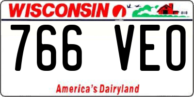 WI license plate 766VEO