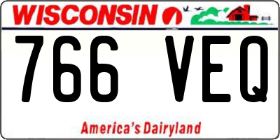 WI license plate 766VEQ
