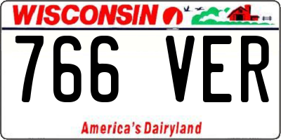 WI license plate 766VER