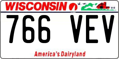 WI license plate 766VEV