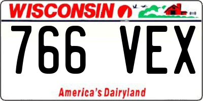 WI license plate 766VEX