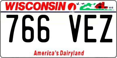 WI license plate 766VEZ