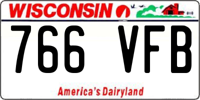 WI license plate 766VFB
