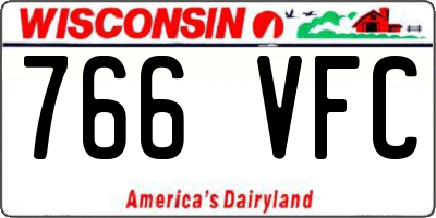 WI license plate 766VFC