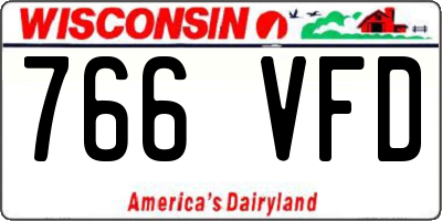 WI license plate 766VFD