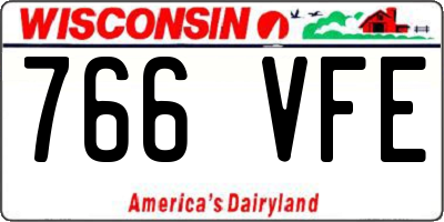 WI license plate 766VFE