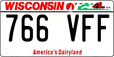 WI license plate 766VFF
