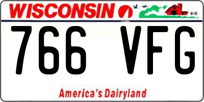 WI license plate 766VFG