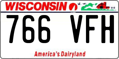 WI license plate 766VFH