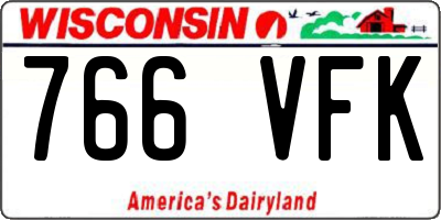 WI license plate 766VFK