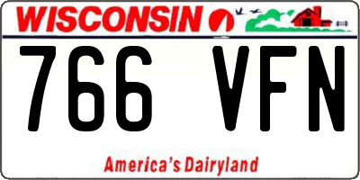 WI license plate 766VFN
