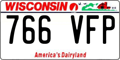 WI license plate 766VFP