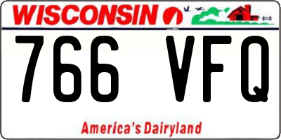 WI license plate 766VFQ