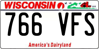WI license plate 766VFS