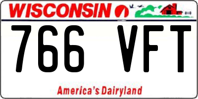WI license plate 766VFT