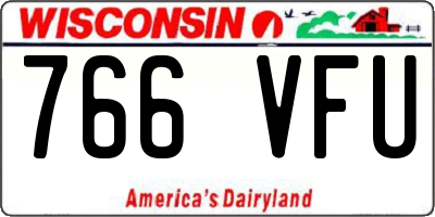 WI license plate 766VFU