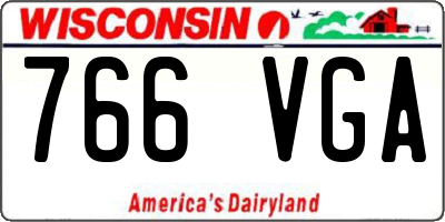 WI license plate 766VGA