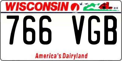 WI license plate 766VGB