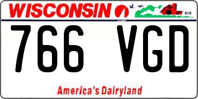 WI license plate 766VGD