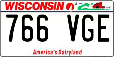 WI license plate 766VGE