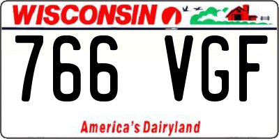 WI license plate 766VGF