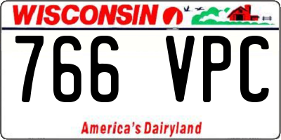 WI license plate 766VPC