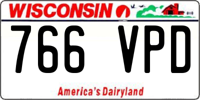WI license plate 766VPD