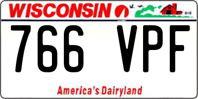 WI license plate 766VPF