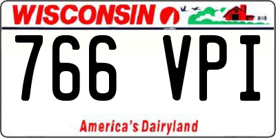 WI license plate 766VPI